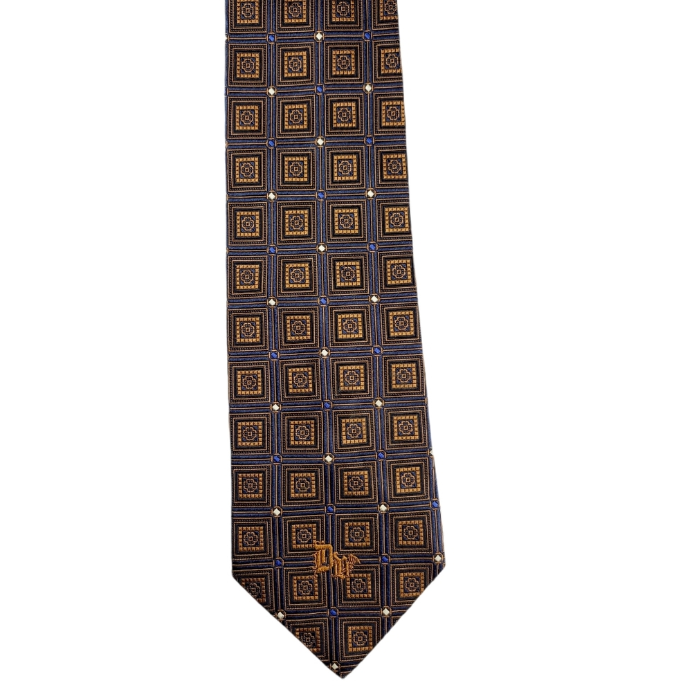 Versace Patterned Brown Silk Tie - image 1